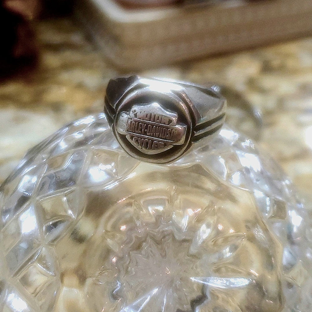 Harley Davidson VINTAGE HEAVY Men's Sterling Silver Ring .925 SOLID